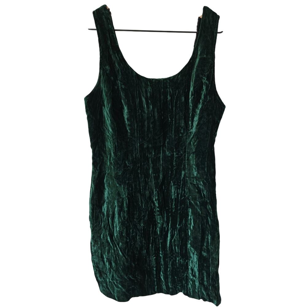 Vintage Rampage Velvet Mini Dress Green Bodycon Y2K Size M 11